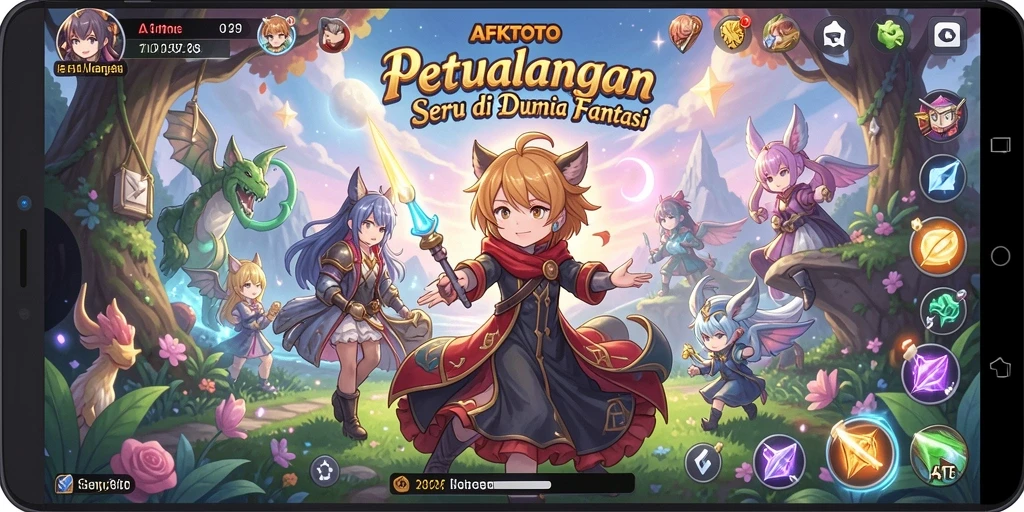 Tampilan screenshot utama AFKTOTO menampilkan karakter anime dalam aksi.