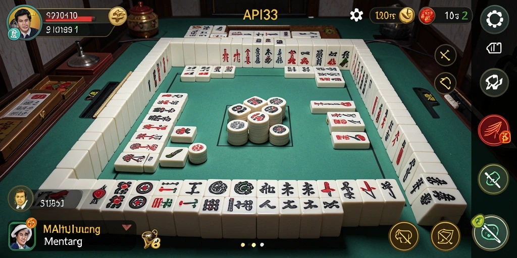 Screenshot gameplay API33 menampilkan suasana Mahjong yang seru.