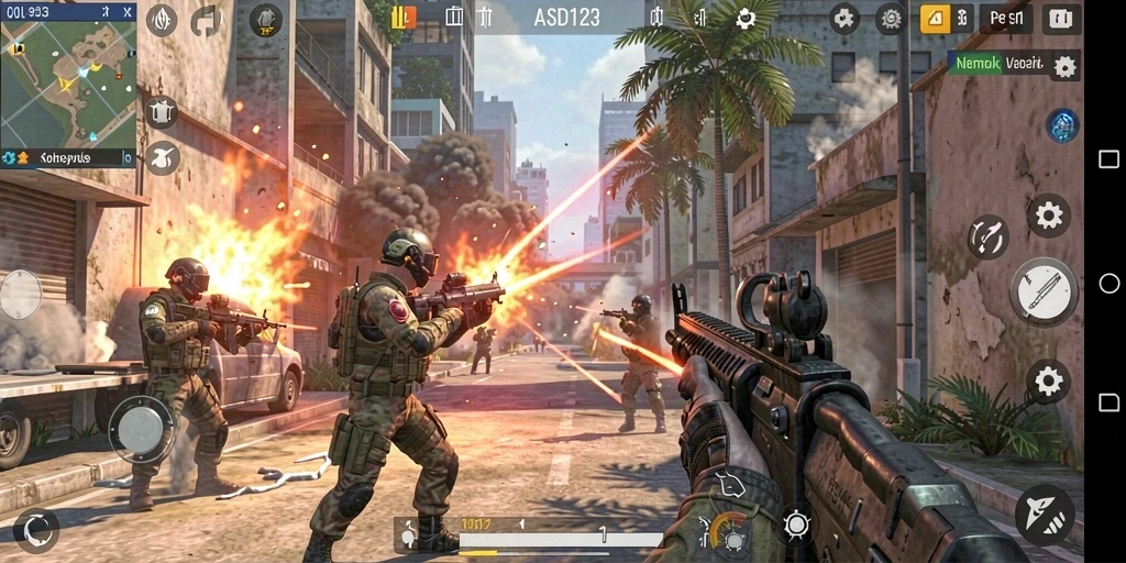 Gameplay seru ASD123 dengan aksi pertempuran yang intens.