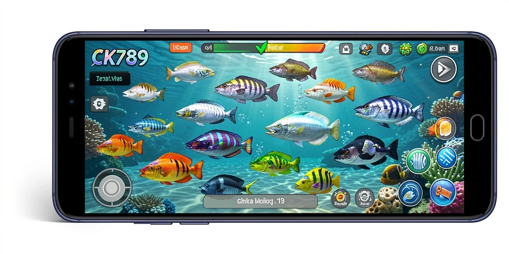 Tampilan menarik dari gameplay Tembak Ikan CK789 dengan aksi menangkap ikan.