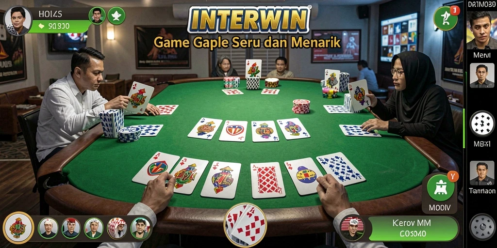 Tampilan menarik dari gameplay Gaple INTERWIN yang seru.