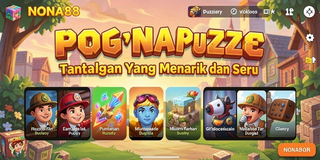 Tampilan gameplay yang mengasyikkan dari NONA88 dengan tantangan puzzle.