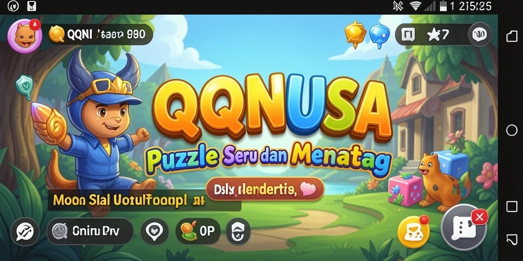 Tampilan gameplay seru dari QQNUSA dengan teka-teki menarik.