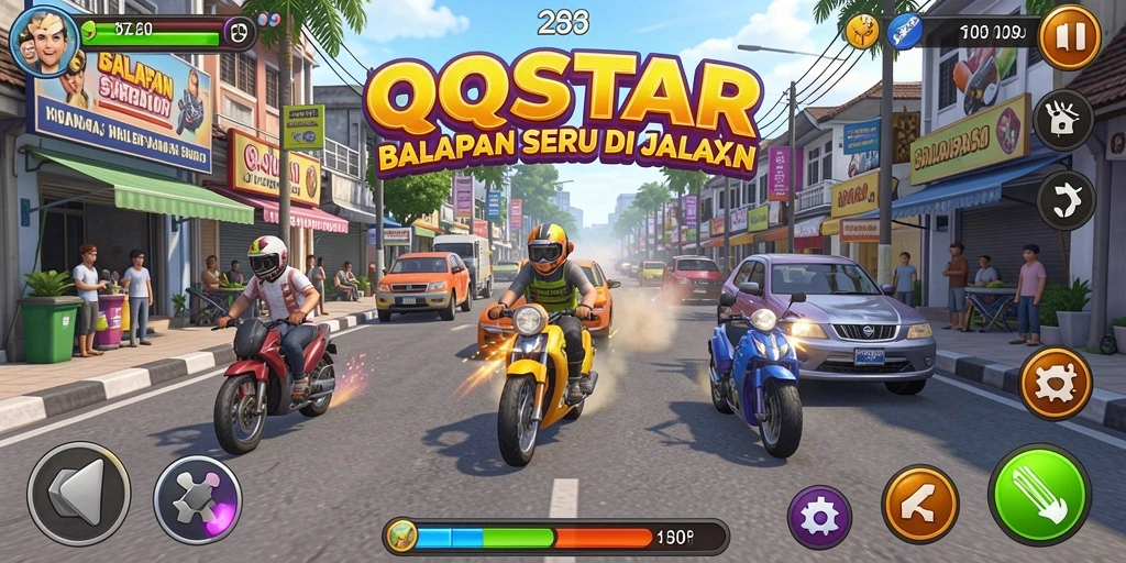 Gameplay Racing seru dan mendebarkan dari QQSTAR.
