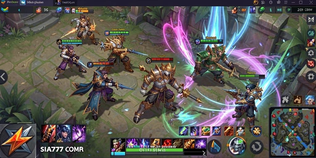Screenshot gameplay yang menampilkan pertarungan seru dalam SIA777.