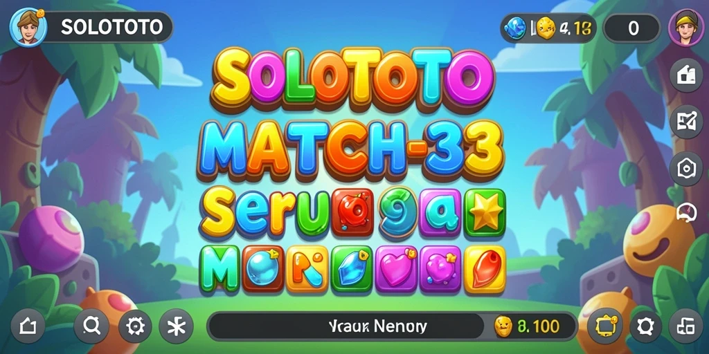 Screenshot gameplay <strong>SOLOTOTO</strong> yang menunjukkan elemen Match-3 yang menarik.