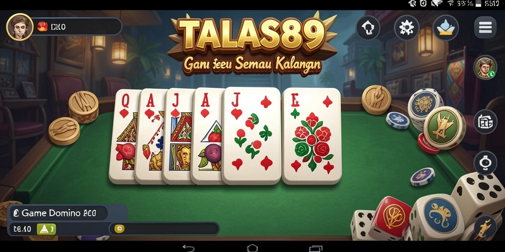 Screenshot TALAS89 menampilkan gameplay seru permainan domino.