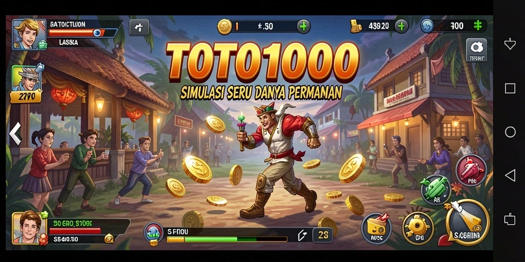 Tampilan gameplay seru dari TOTO1000 yang menampilkan dunia simulasi yang menarik.
