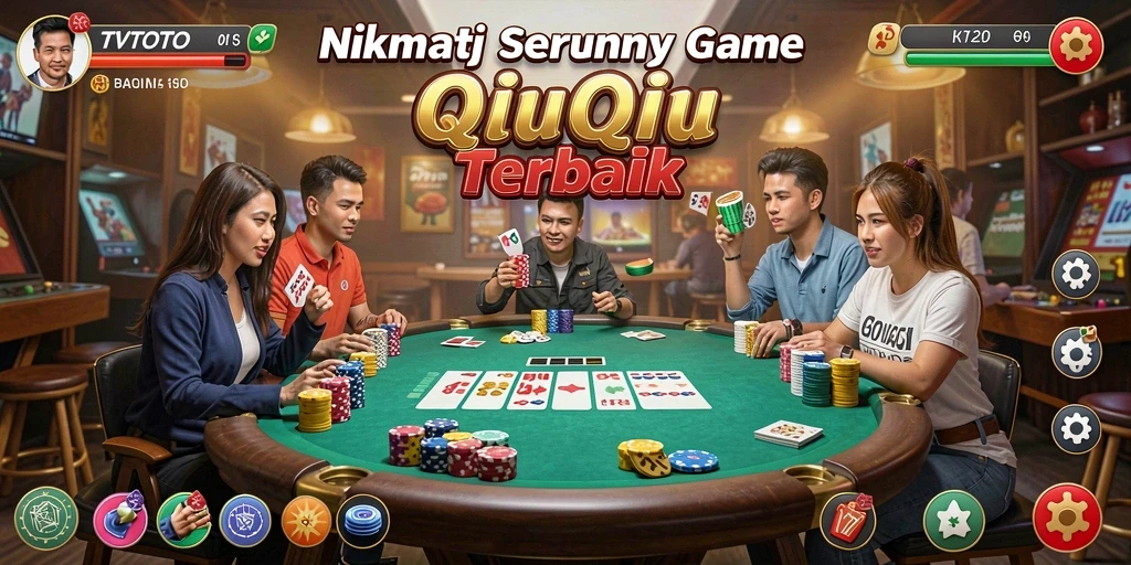 Screenshot utama dari game TVTOTO yang menampilkan aksi QiuQiu.