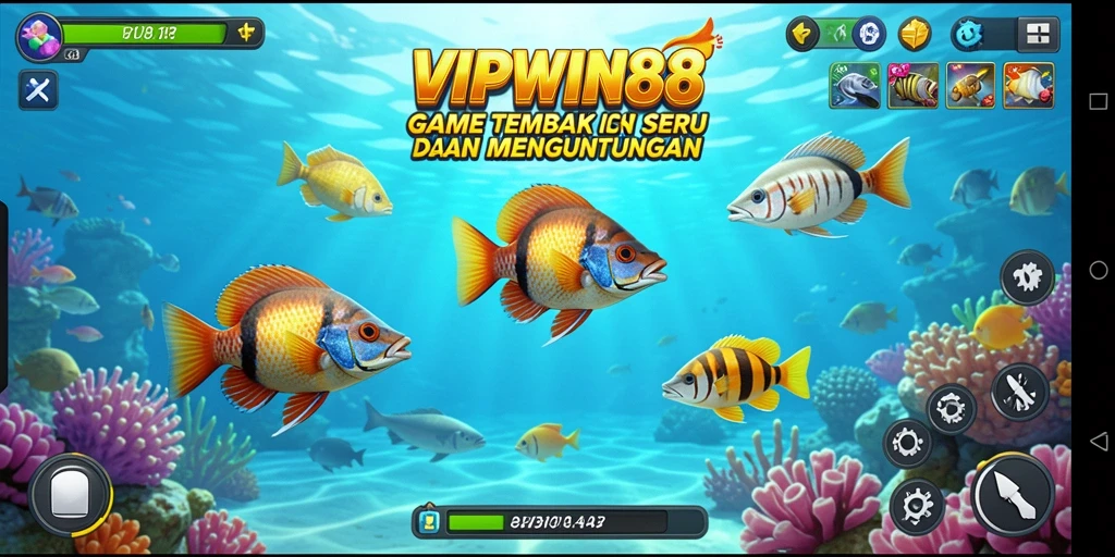 Tangkapan layar menunjukkan gameplay seru Tembak Ikan VIPWIN88.