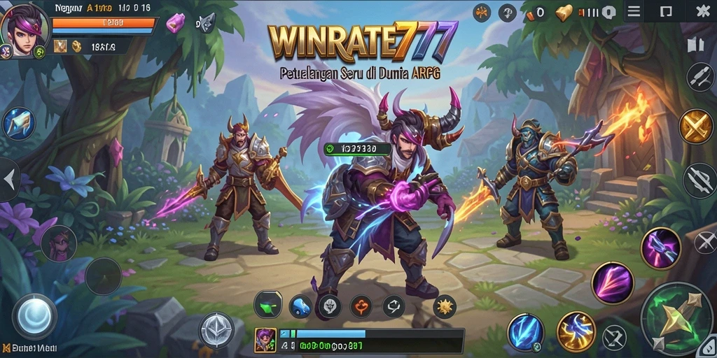 Screenshot gameplay WINRATE777 menampilkan pertarungan seru dalam dunia ARPG.